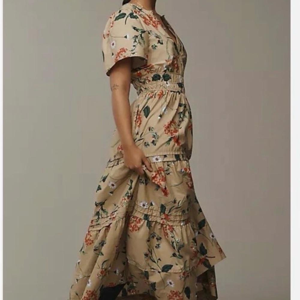 NWT 🌟 Anthropologie Somerset Khaki Maxi Dress - Picture 5 of 14